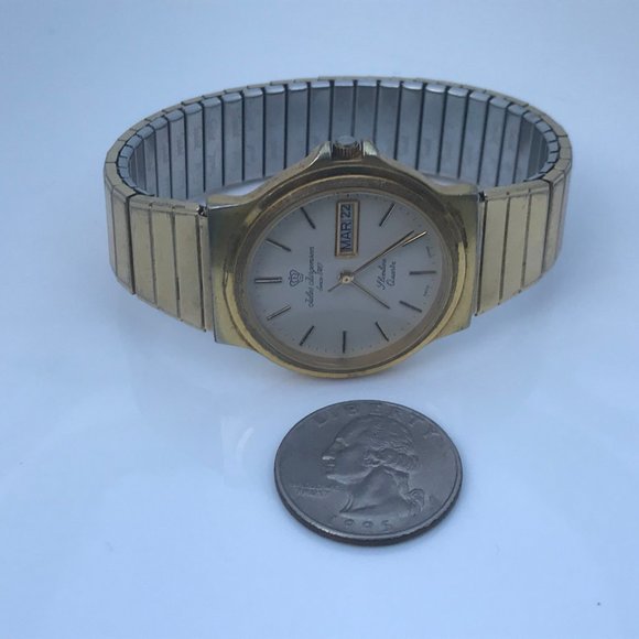 Jules Jurgensen Watch Slimline Quartz Gold Tone Vi - Picture 9 of 10